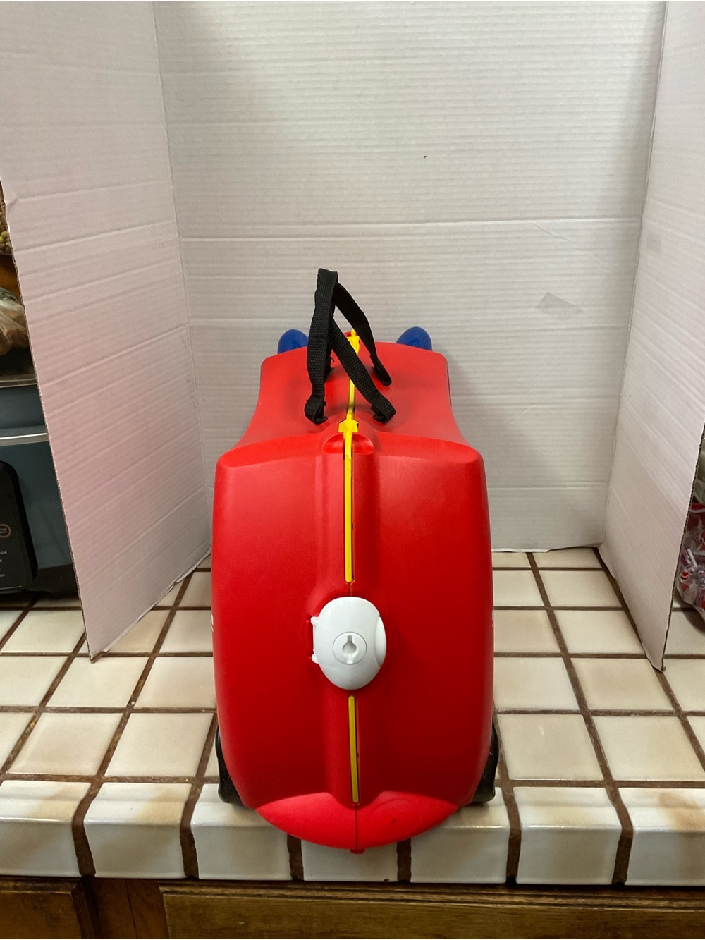 Red Ride-On Fire Engine Suitcase for Kids - Picture 4 of 9